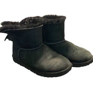 Ugg Black Suede Leather Boots Women’s Size 5 Naturecore; Cottagecore